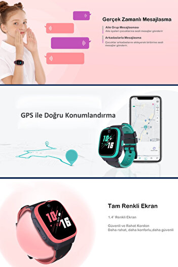 SWORD 4G Akıllı Çocuk Saati, Gorilla Cam, Sesli, Görüntülü, IP68, Uzun Pil Ömrü, Doğru Konum SW-KIDS