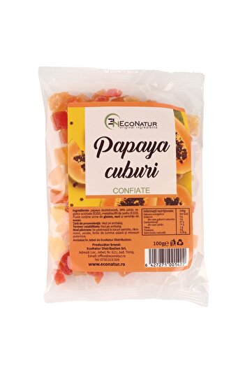eco natura pet Cuburi de papaya 100g EcoNatur