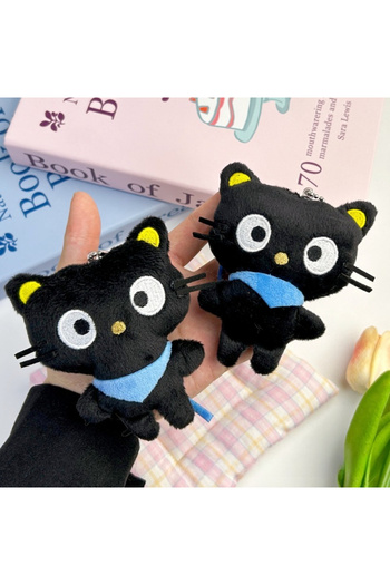 Choice Chococat Plush Keychain Kawaii Black Cat Soft Plush Bag Charm Cute Backpack Purse Key Holder Deco...