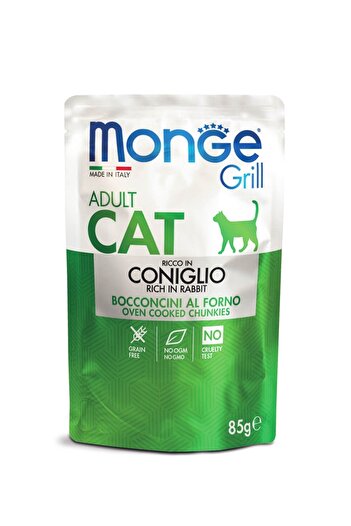 Monge Grill Chunkies Cat - Super-premium wet food - Rabbit - 85g
