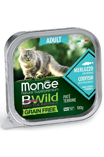 Monge BWild Pate Cat - Super-premium wet food - Cod - 100g