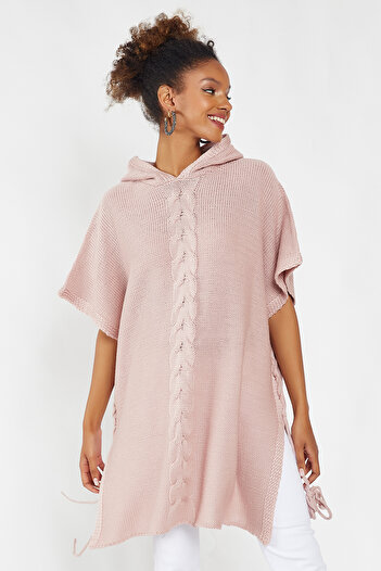 Hopoi Women's Hair Braided Hooded Poncho Cardigan