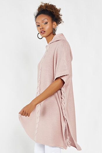 Hopoi Women's Hair Braided Hooded Poncho Cardigan