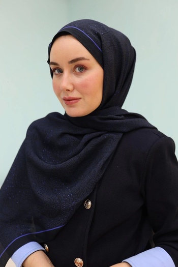 Silk Home Mayda Şal - Koyu Lacivert-Kraliyet Mavisi