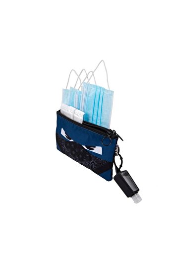 Zipit Penar dublu cu fermoar si masca material textil, Face-It Bandit - Albastru