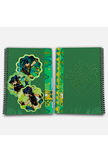 Define Moyas Genshin Impact Kinich Striped A4 School Notebook 72 Sheets Model 2