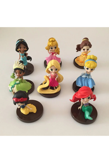 Choice without retailbox 5-8cm 8pcs/set Q Posket Princess Tiana Snow White Rapunzel Ariel Cinderella Belle