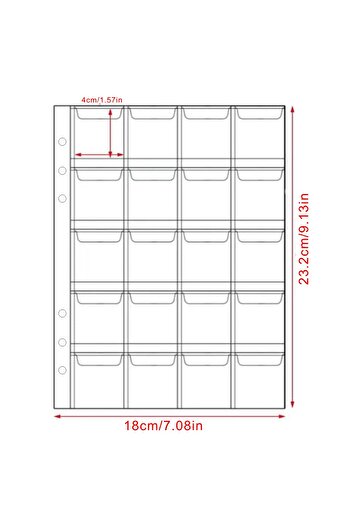 Choice Clear 10 pieces of PVC film with 200 compartments, suitable for storing commemorative coins, coins,