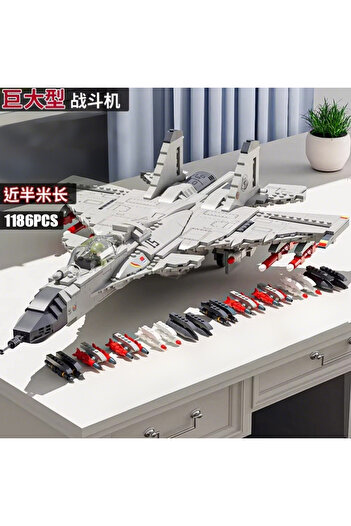 Choice1 1-No box no light 1186PCS Military fighter building blocks J-15 Flying Shark Aircraft Building bloc