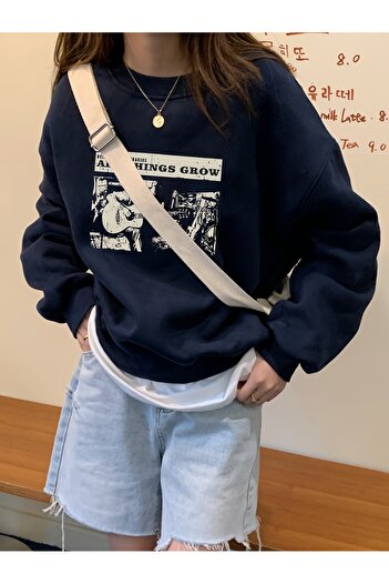 uyguntarz Φούτερ Unisex All Things Grow με στάμπα Oversize