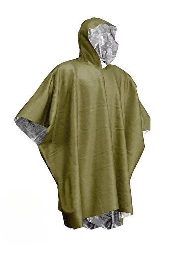 Choice Army green Emergency Waterproof Raincoat Aluminum Film Disposable Poncho Warm Thermal Rainwear Blank