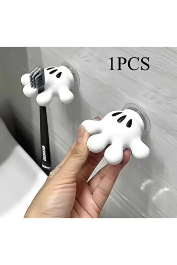 Choice1 1PC Mickey 1PCS Mickey Toothbrush Holder and Multifunctional Traceless Suction Hooks for Bathroom To