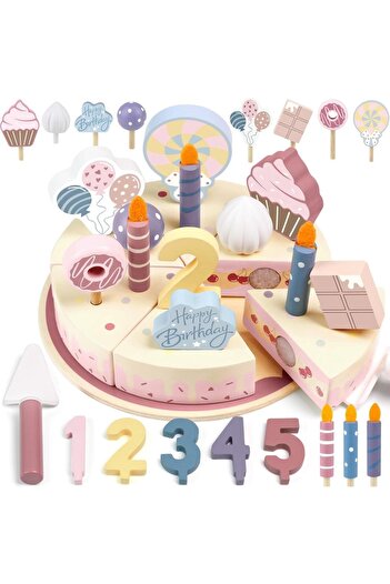 Choice1 Cake A Wooden Kids Kitchen Toys Simulation Birthday Cake Toy Pretend Play Cutting Food Game Children