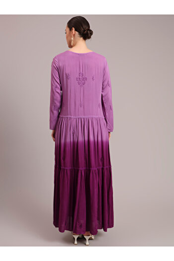 alaya Hand Embroidered Chikankari Modal Ombre Jalabiya-AL4047