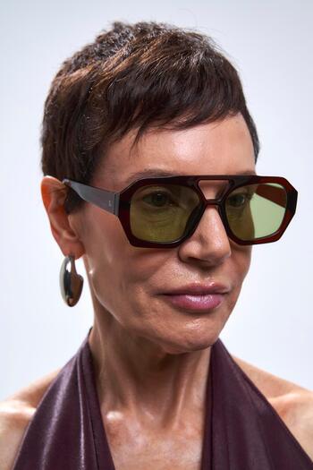 Bilge Karga Kaitlyn Brown Green Sunglasses