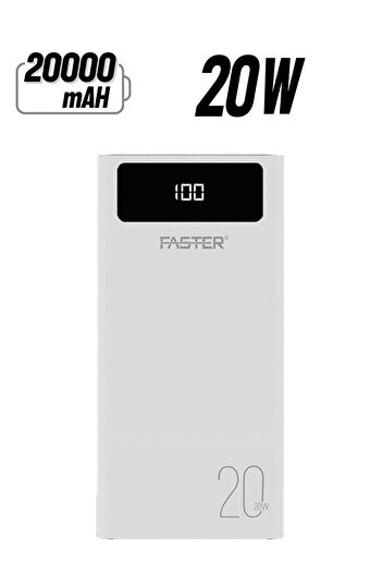 Faster 20000 mAh Power Bank - 20W Fast Charging Portable Charger