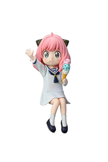 BANDAI 12cm 12CM Spy Family Anya Forger for Pressed Noodle Figure Anime Peripheral Model Cute Table Ornamen
