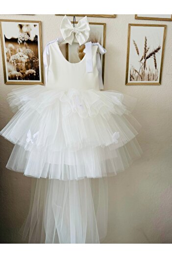 Tinypeople Girls' Tutu Evening Dress with Tail Butterfly Bow