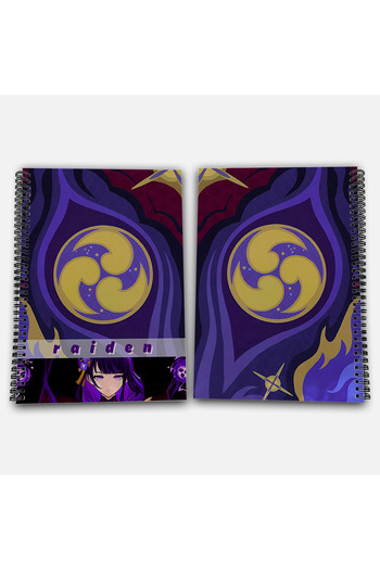 Define Moyas Genshin Impact Raiden Shogun Striped A4 School Notebook 72 Sheets Model 3
