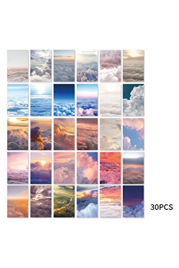 Choice ENZ2307111 30PCS Sky Sunset Landscape Ins Themed Stickers Decorated Notebook Diary Skateboard Classi