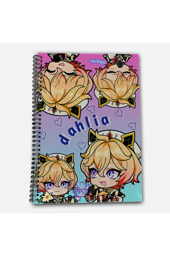 Define Moyas Genshin Impact Dahlia Checkered A4 School Notebook 72 Sheets Model 1
