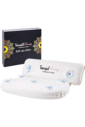 TranquilBeauty TranquilBeauty Bath Pillow, Ergonomic Neck and Back Support, Waterproof, Memory Foam