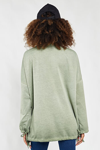 Hopoi Women's Degaje Collar Washed Sweatshirt