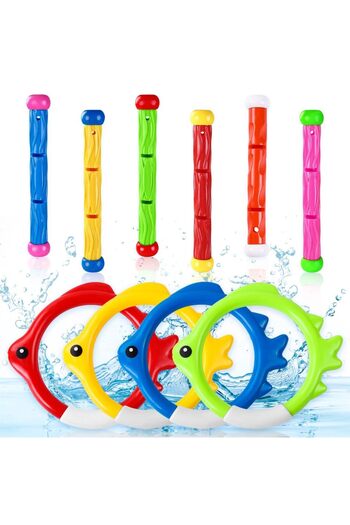 Choice 10pcs 10pcs Pool Diving Swim Toys Colorful Underwater Training Sinking Throwing Dive Rings Sticks fo