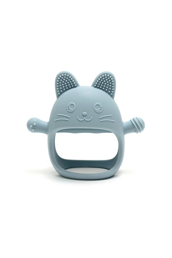 Choice Blue Baby Teething Mittens - Food-Grade Silicone Glove Chew Toy, Anti-Sucking Hand Guard, Cute Bunny
