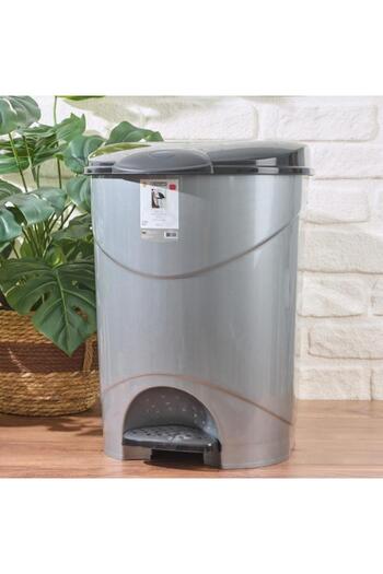 PlastArt Bella Pedal Trash Can - Gray - 30 Lt