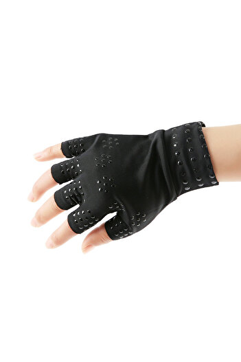Choice Black KoKossi Glue Dispensing Pressure Half Finger Gloves Magnetic Therapy Anti Slip Rehabilitation