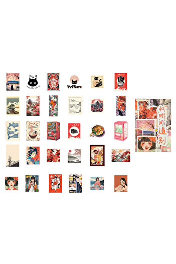 Choice A 30pcs Classic Japanese Girl Graffiti Stickers Decorated Notebook Water Cup Diary Suitcase Guitar .