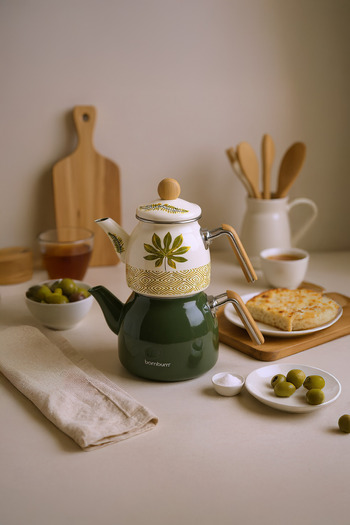 Bambum Unique Bamboo Handle Teapot Set Herb