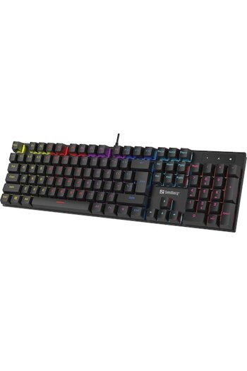 Sandberg Tastatură mecanică de gaming, NORDIC, dimensiuni standard, iluminare din spate cu LED RGB, neagră