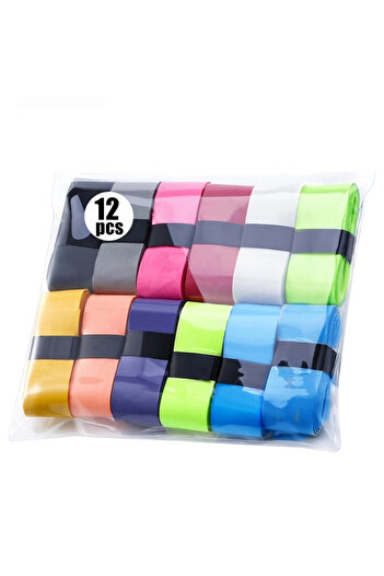 Choice 12pcs Random colors 6pcs/12pcs Anti-Slip Tennis Badminton Racket Grip Tape Sweat Absorbent Secure Ho