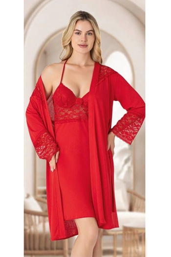 İHTİŞAM BUTİK Combed Cotton Nightgown Set of 6, Casual Viscose