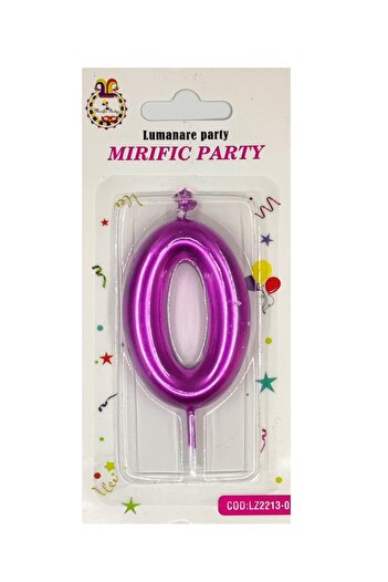 SDX Market Cake candle, number 0, Neon Magenta, 8 cm