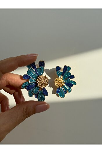 YOUES JEWELRY Steel Flower Glitter Luxury Earrings
