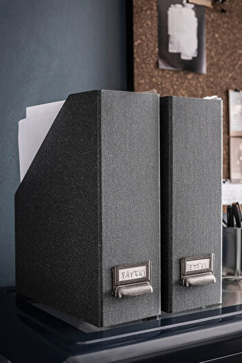Binbirreyon 2-Piece Magazine File Magazine Holder with Metal Label Holder Df034