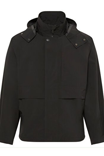 Calvin Klein Men Black Lightweight Relaxed Fit Hooded Jacket