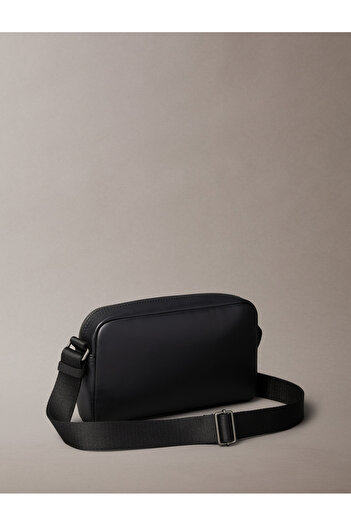 Calvin Klein Men Black Bold Embossed Monogram Logo Camera Bag