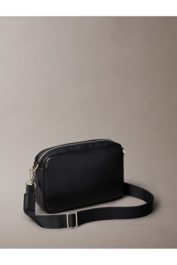Calvin Klein Men Black Micro Pebble Raised Crossbody Camera Bag