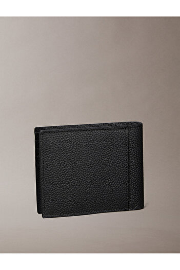 Calvin Klein Men Black Foil Embossed Logo Bifold Wallet