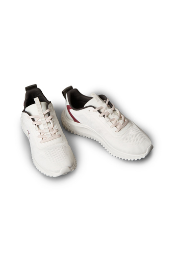 Calvin Klein Women Lily White/Beluga/New Maroon Eva Runner Breathable Mesh Ultralight Trainers