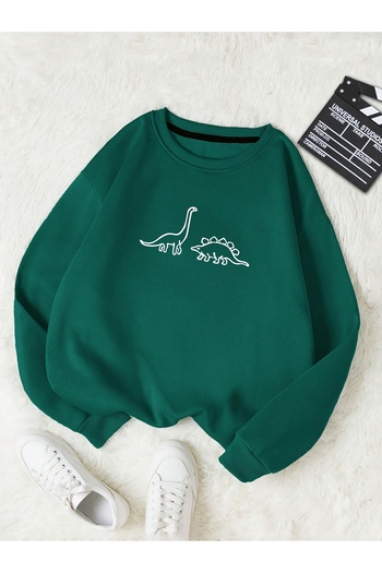 uyguntarz Φούτερ Unisex Dinosaur Printed Oversize