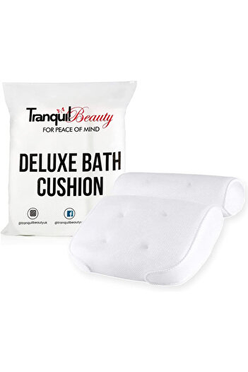 TranquilBeauty Ergonomic Bath Pillow, Waterproof for Bathtub, 6 Suction Cups and Head and Neck Support