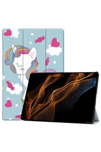 Madviun Case for Samsung Galaxy Tab S8 Ultra/S9 Ultra, FoldPro, J56, Microfiber, Unicorn