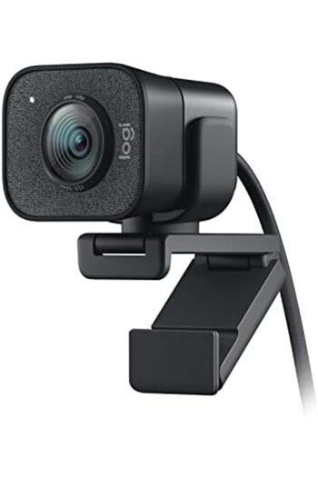 logitech كاميرا ويب StreamCam - دقة عالية كاملة 1080 بكسل بمعدل 60 إطارًا في الثانية مع اتصال USB-C وضبط تلقائي للصورة ذكي بالذكاء الاصطناعي ورسومات