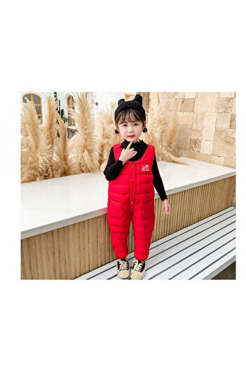 Superbaby Red plaid jumpsuit for girls