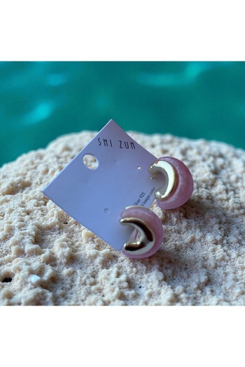 İNN JEWELLERY Steel Earrings Tarnish-Free Antiallergic Pink (2 Years Importer Guaranteed)